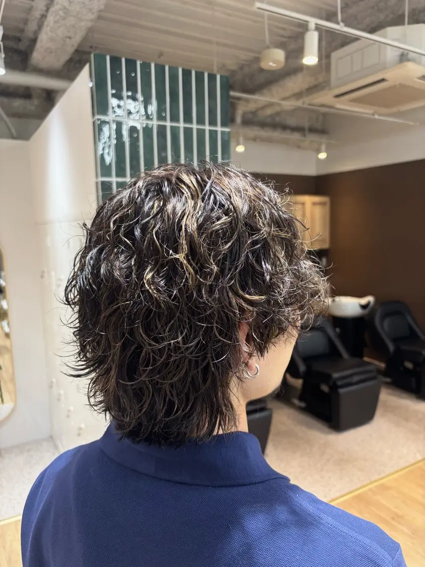 ミディアム メンズ カット ヘアカラー パーマ メンズパーマ ほしのはすみのヘアスタイル