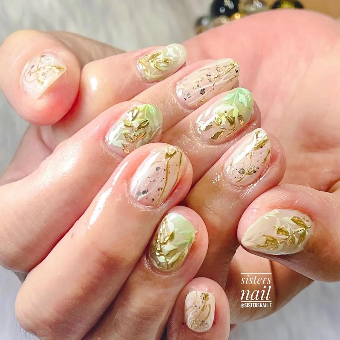 ネイル アートネイル ミラーネイル ニュアンスネイル ショートネイル ブライダルネイル sisters nail.fのネイルデザイン