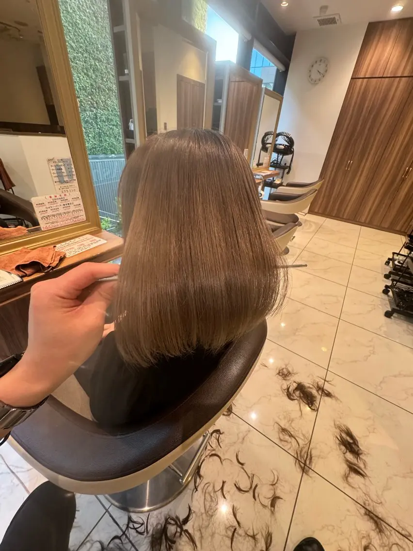 セミロング カット 縮毛矯正 トリートメント Ash川越店/ 米川 武志のヘアスタイル
