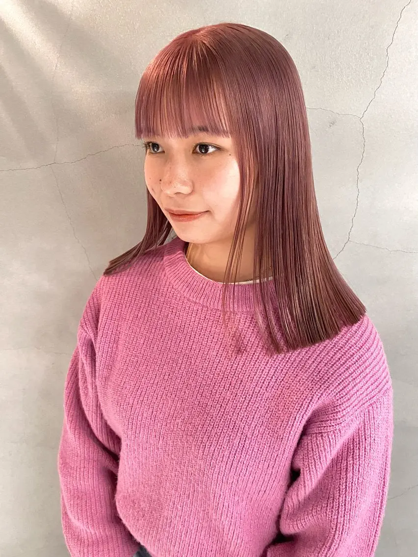 セミロング カラー カット ヘアカラー トリートメント 宮川 日菜子のヘアスタイル