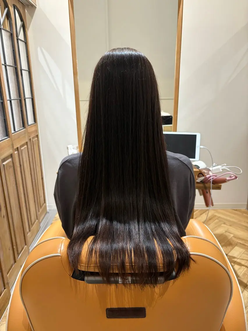 ロング 縮毛矯正 タナカ マコのヘアスタイル