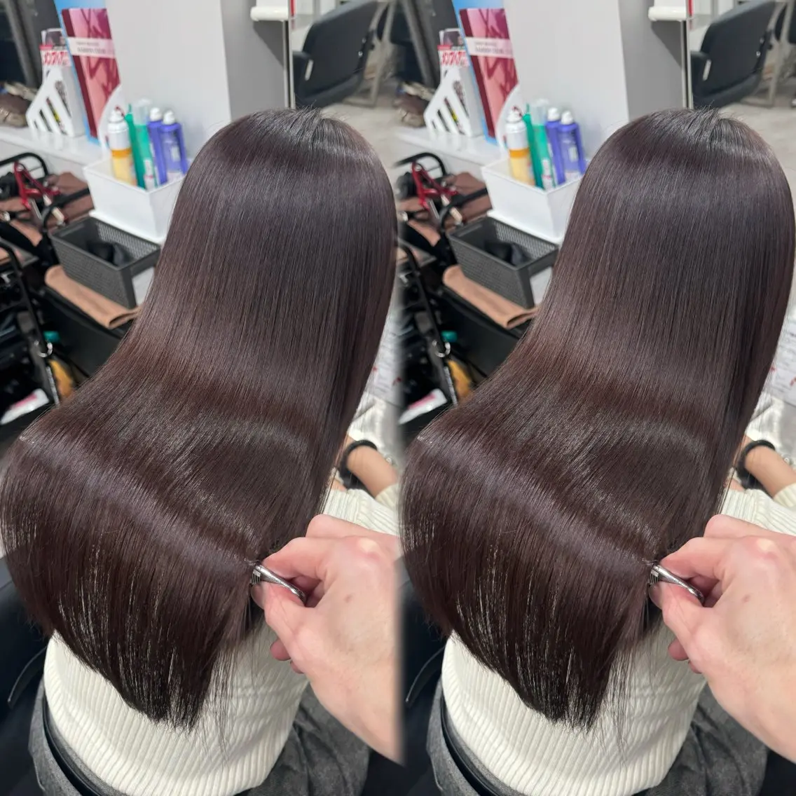 ロング 縮毛矯正 トリートメント 🎀ボブ特化🎀透明 カラー/艶髪あやなのヘアスタイル