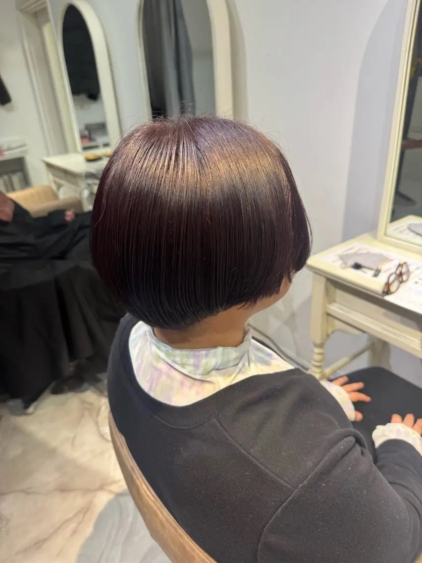 ショート カラー ブリーチ ブリーチなしカラー レッドカラー 1日空き◎艶髪 misatoのヘアスタイル