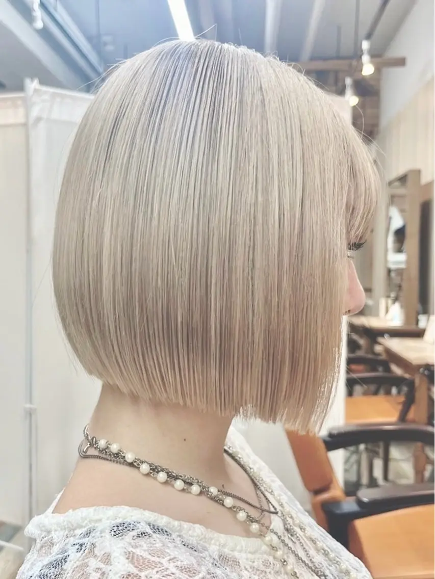 ショート カラー ヘアカラー トリートメント 野田頭 心🌿/ボブ レイヤー/艶カラーのヘアスタイル
