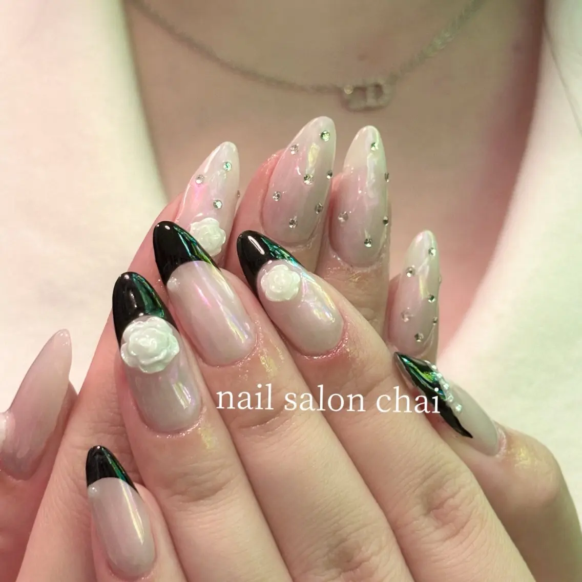 ネイル フレンチネイル ガーリー nail salon chai 上本町のネイルデザイン