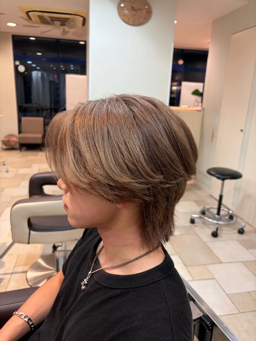 ショート カラー メンズ メンズカットパーマ 特化　田場千大のヘアスタイル
