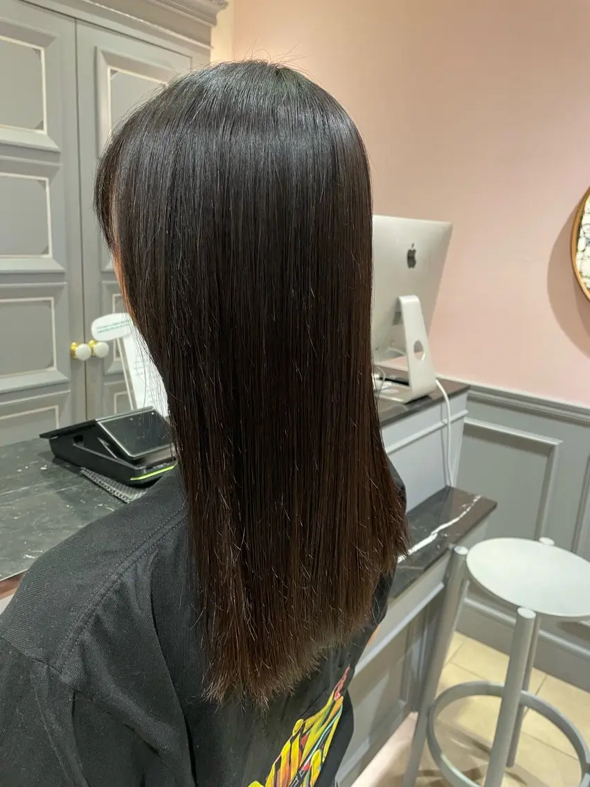 セミロング セミロングパーマ カットモデル ヨネダのヘアスタイル