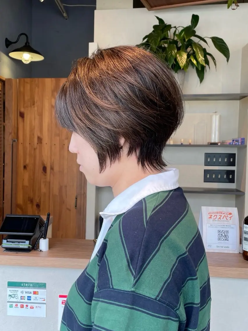 ショート カラー ショートヘア カット ヘアカラー ショート/ メンズ/縮毛矯正のヘアスタイル