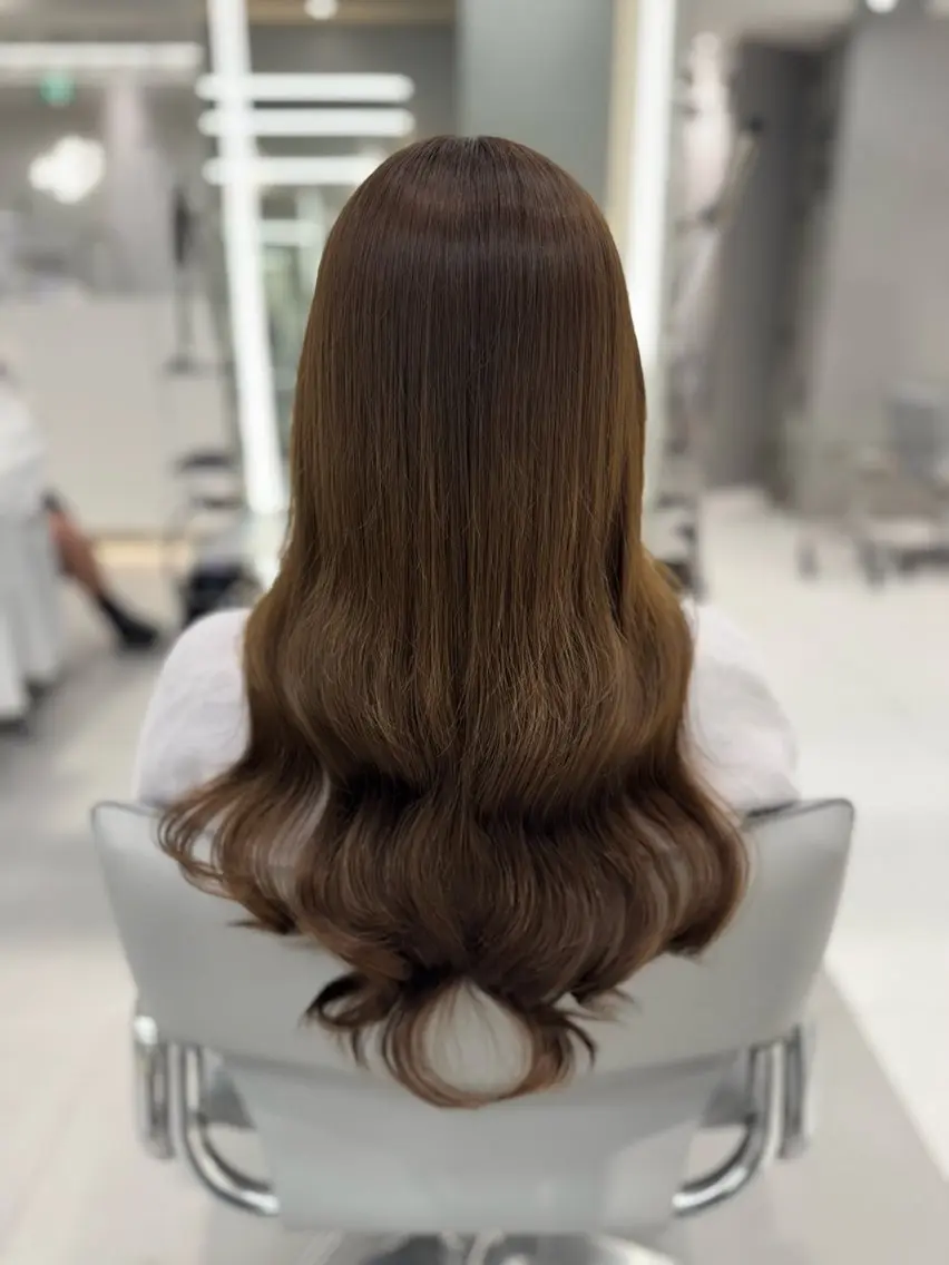 ロング ヘアアレンジ シールエクステ アッシュ チョコレートブラウン 韓国風カラー ピンクブラウン カット ヘアカラー トリートメント ar+ ❤︎ maiのヘアスタイル
