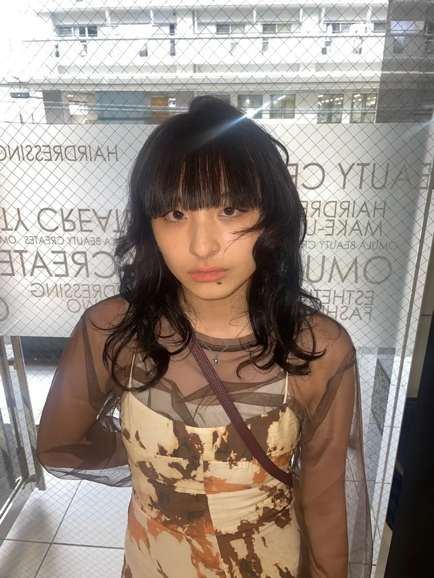 セミロング レイヤーカット 北山 夢菜のヘアスタイル