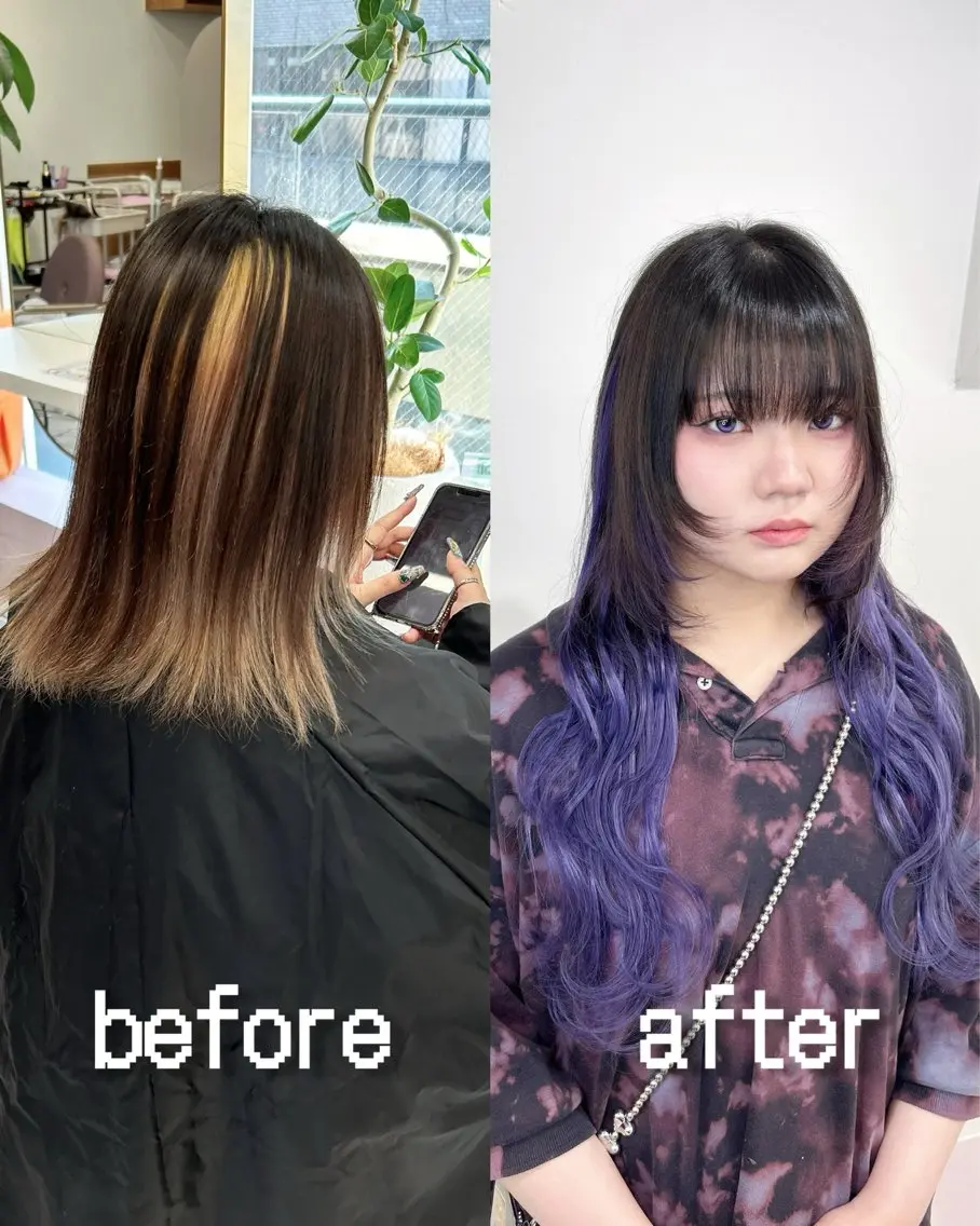 ロング 心斎橋/プルエクステ ハイトーン/カットのヘアスタイル