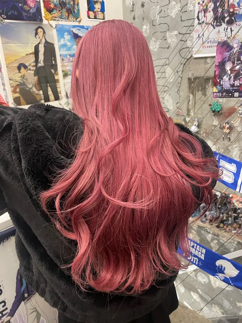 ロング カラー ヘアカラー トリートメント インナーカラー 推し ブリーチ 髪質改善のヘアスタイル