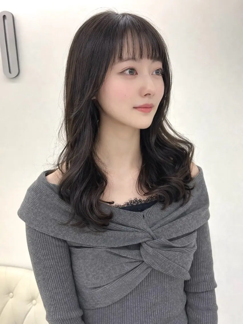 ロング パーマ デジタルパーマ カット パーマ トリートメント コテ巻き風パーマ 藤澤　知彌のヘアスタイル