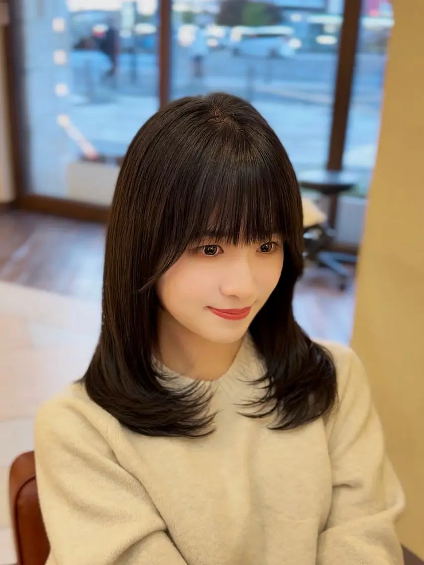 セミロング カット トリートメント 松永 佑弥のヘアスタイル