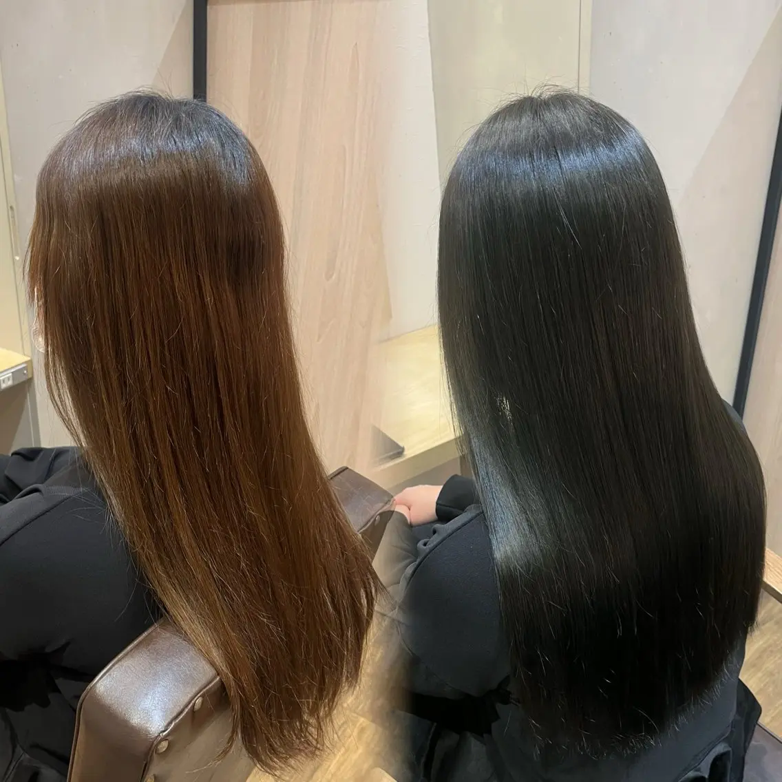 ロング カラー オリーブカラー 田邉 栞璃のヘアスタイル