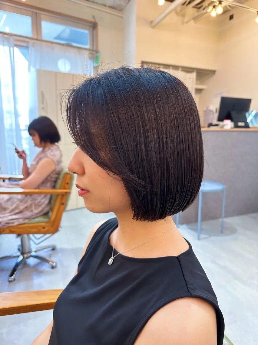 盛れる顔周り前髪カット+フルカラーの写真