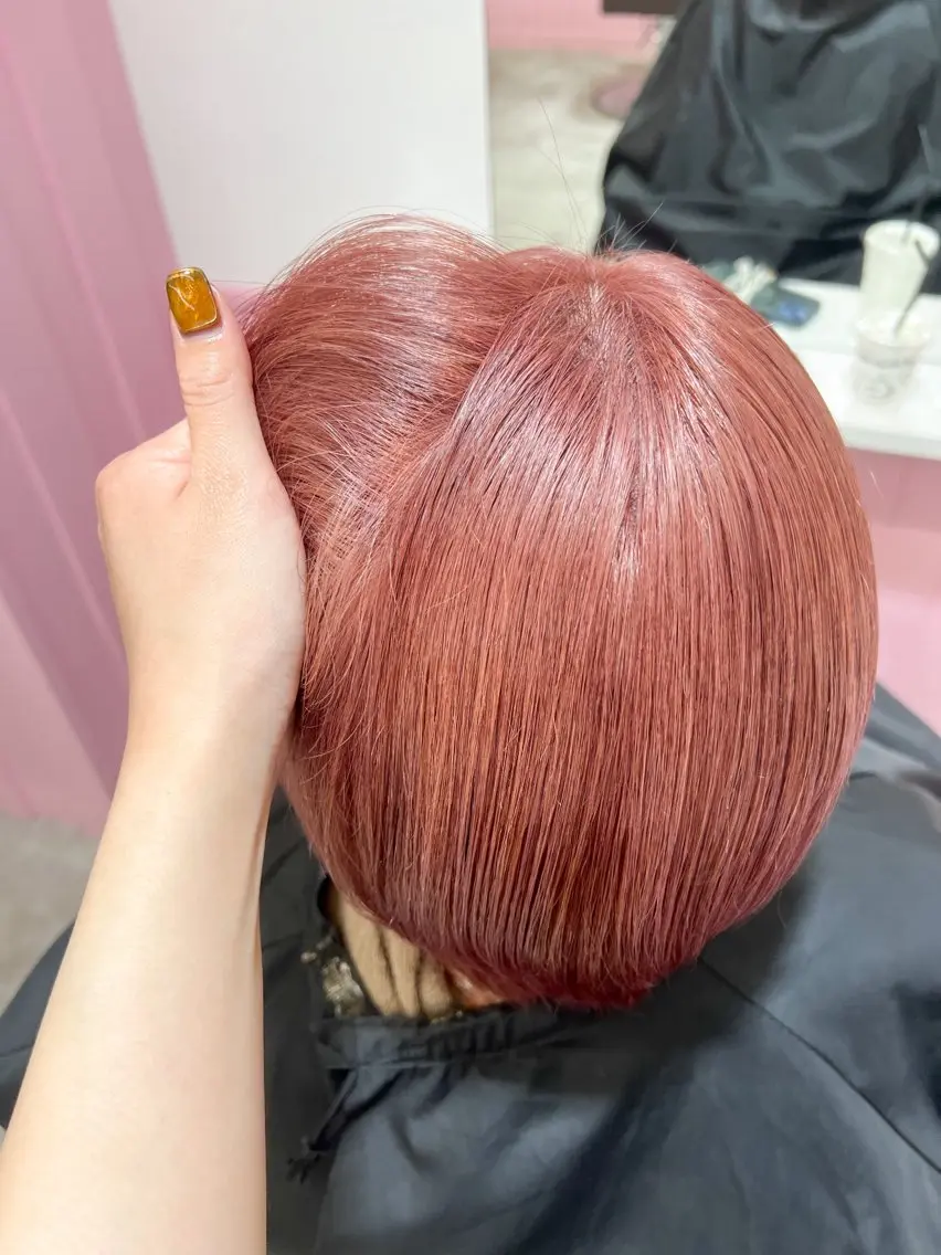 ショート カラー ヘアカラー トリートメント 🎀ダブルカラー/ ピンク×ガーリー🎀のヘアスタイル
