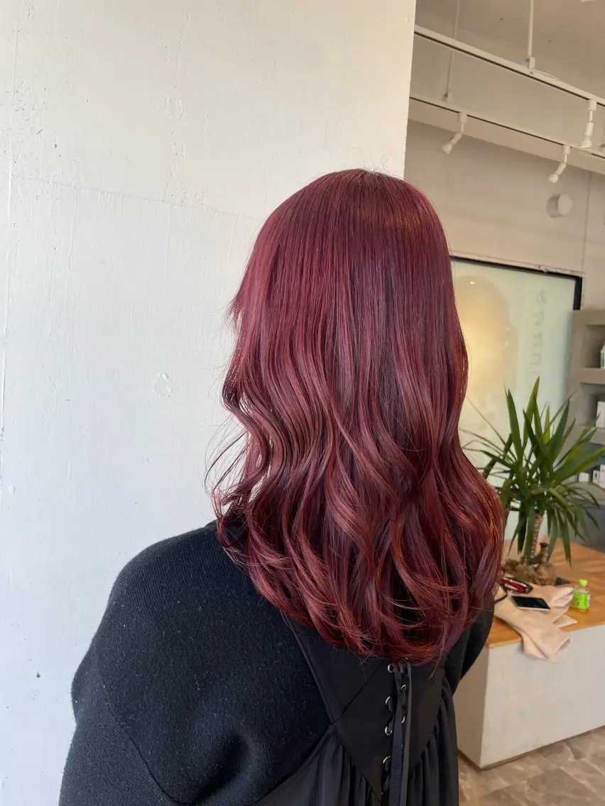 カラー カシス ピンクカラー カット ヘアカラー ハイトーンカラー🩵 指名多数💗横山聖奈のヘアスタイル