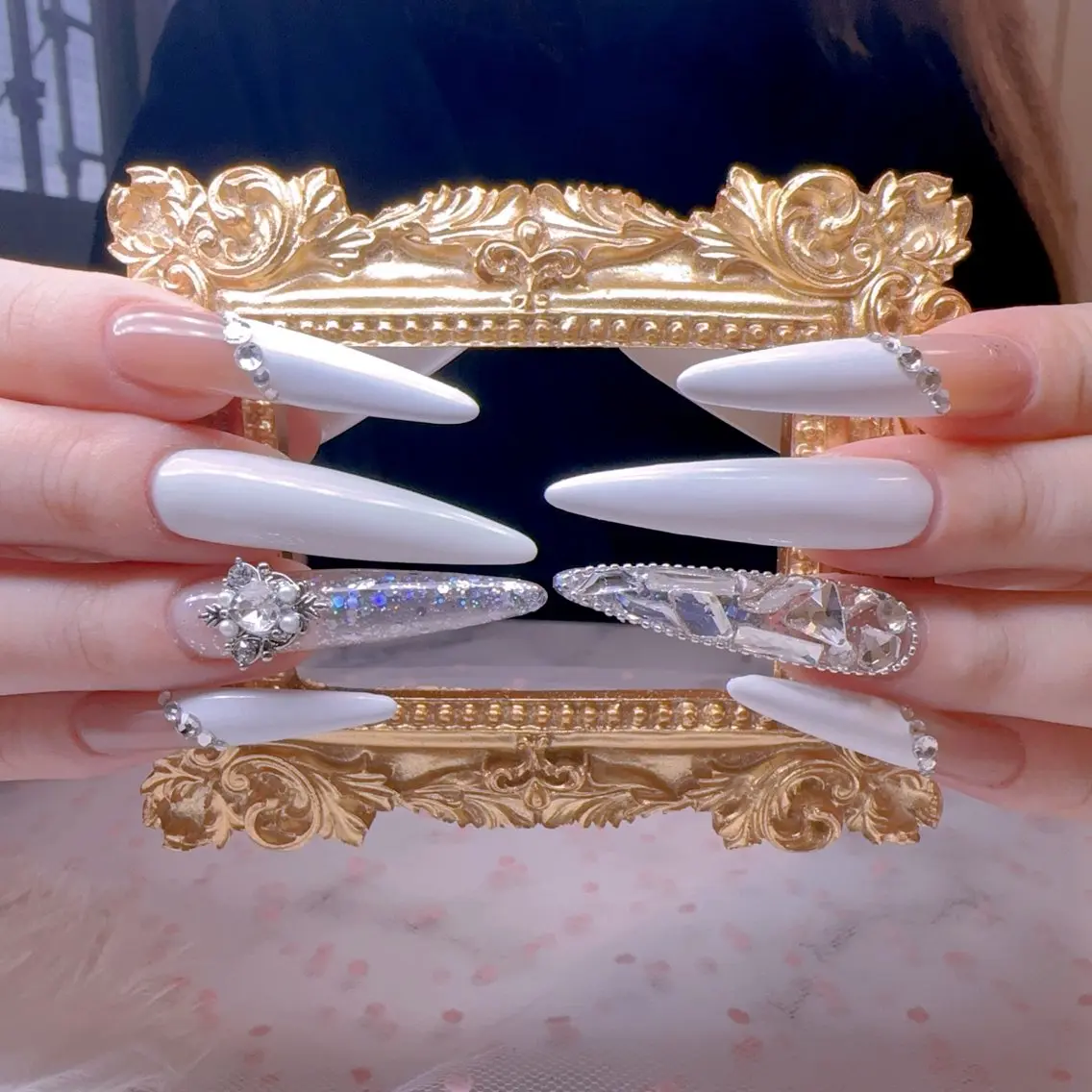 ネイル オーロラネイル フットネイル 韓国ネイル ラメ(グリッター) ラメグラデーション ハンドネイル Belle nail salon 新小岩のネイルデザイン