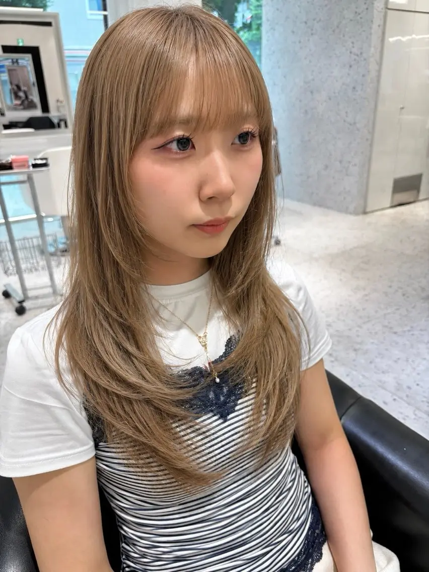 ロング 韓国風ヘア レイヤーカット 山田 ひかりのヘアスタイル