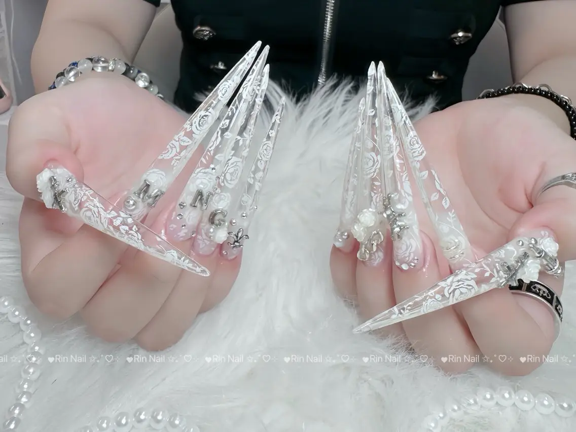 ネイル ブルー ジェルネイル ガーリー グラデーション グリーン ハンドネイル Rin Nail 新大久保店のネイルデザイン