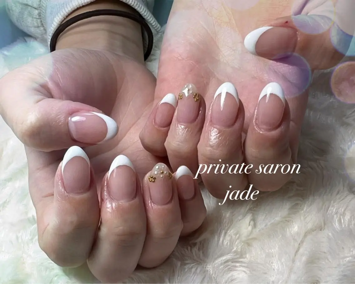 ネイル フレンチネイル 💎JADE💎 安田沙也香のネイルデザイン