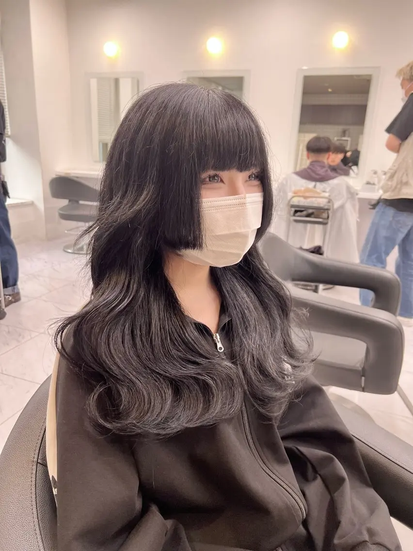 ロング カラー パーマ ヘアアレンジ メンズ 上品＆韓国風 🥀海心🥀のヘアスタイル