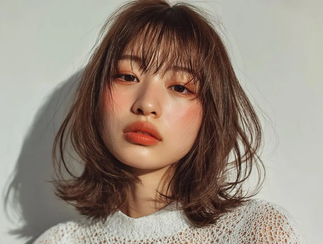 ミディアム 佐藤 優芽香のヘアスタイル