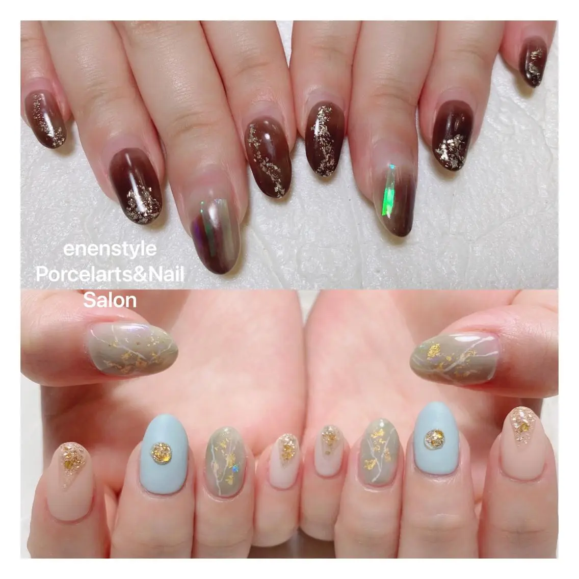 ミディアム ネイル ハンドネイル 🐾enen style 🐾のネイルデザイン