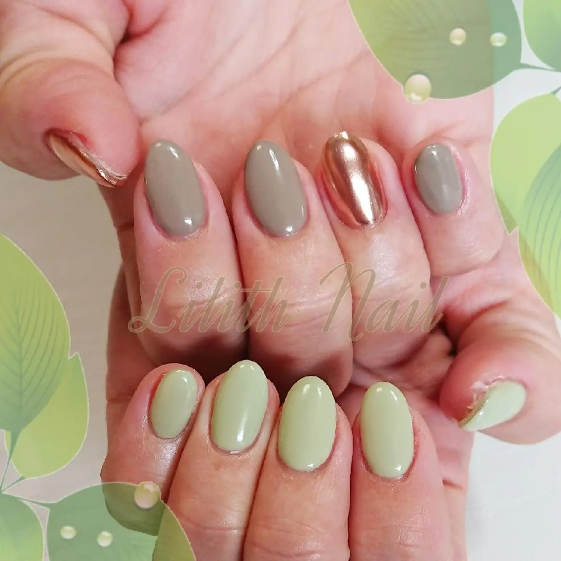ネイル グリーン ピスタチオネイル ハンドネイル Lilith Nailのネイルデザイン