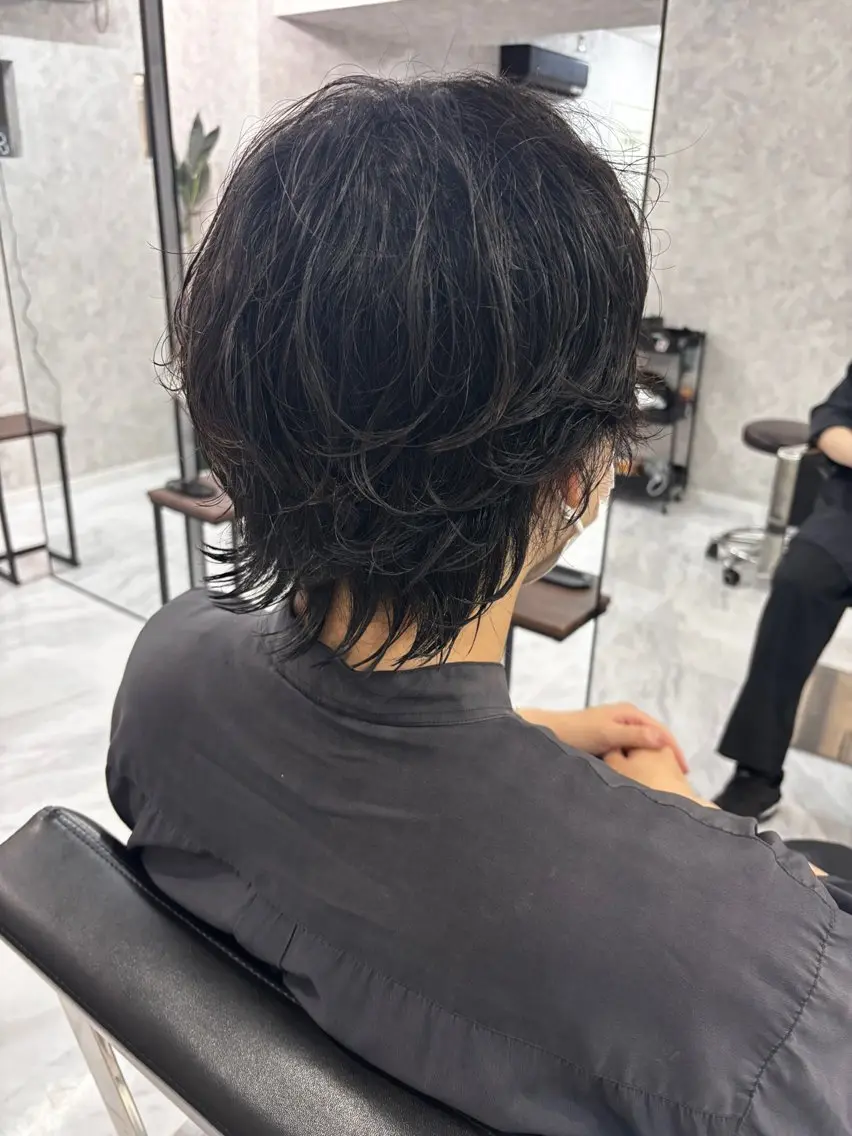 ミディアム パーマ メンズ ミディアムパーマ メンズパーマ Men's Rico Chihayaのヘアスタイル