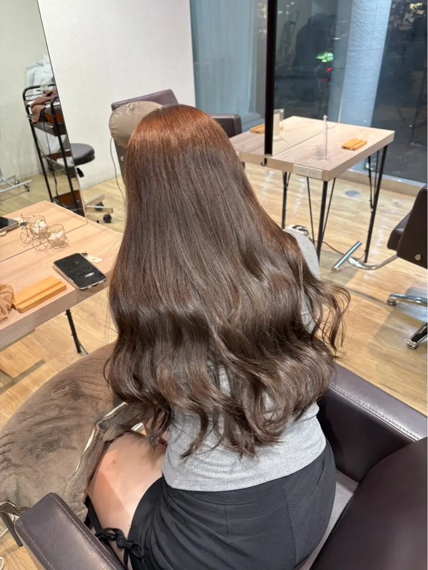 ロング ヨシンモリ 韓国風ヘア 川畑 心子のヘアスタイル