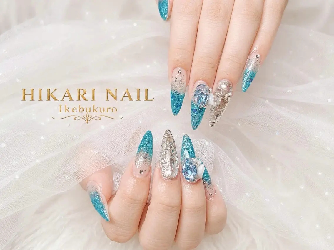 ネイル チークネイル 長さ出し フレンチネイル ガーリー ハロウィン ハンドネイル HikariNail Ikebukuroのネイルデザイン