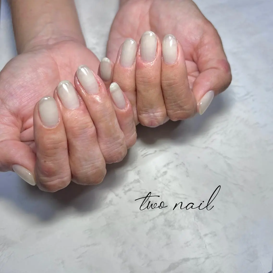 ネイル アートネイル フットネイル ハート ニュアンスネイル ホワイト ハンドネイル two nailのネイルデザイン