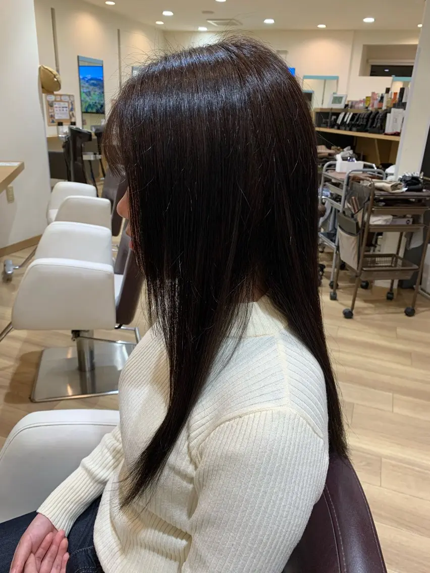 ロング カラー ダークグレー ダークグレージュ グレージュ ヘアカラー 🫧似合わせ カラー /縮毛矯正🎀みずきのヘアスタイル