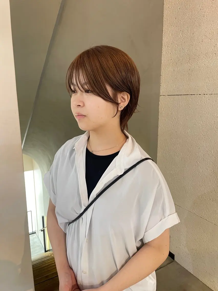 ショート カラー ブリーチ ブリーチなしカラー シイナ /札幌美容師のヘアスタイル