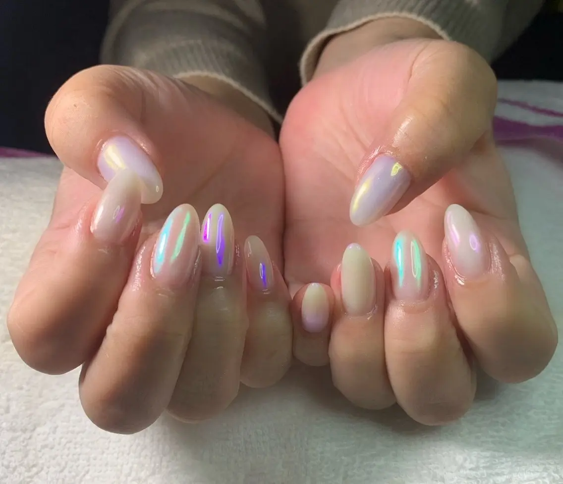 ネイル オーロラネイル ハンドネイル フットネイル MHR nailのネイルデザイン