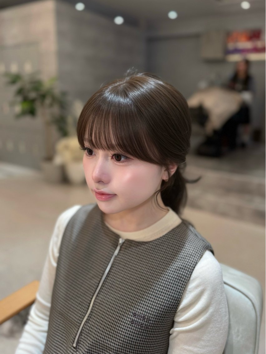 ミディアム カラー 顔周りカット カット ヘアカラー 梅田顔周りカット/ 透明感カラー/みさきのヘアスタイル