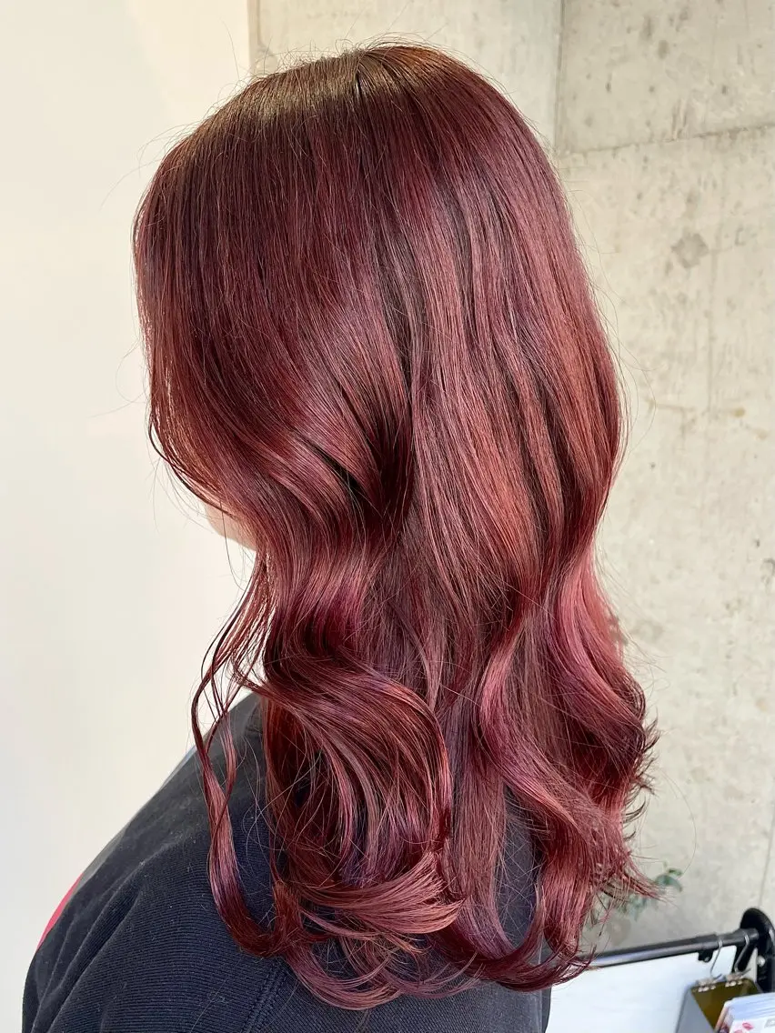 セミロング カット ヘアカラー 暖色カラーボブカット 🍇⛄️佐藤愛里のヘアスタイル