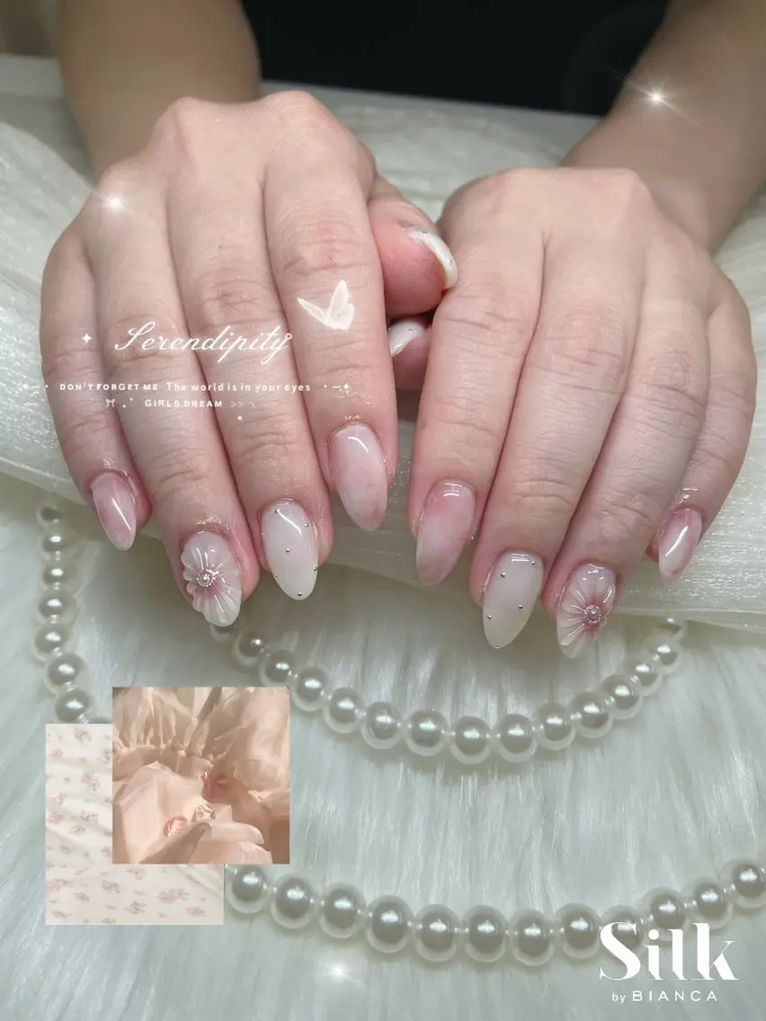 ネイル ハンドネイル 𝐒𝐢𝐥𝐤 🎀𝐚𝐧𝐧𝐚のネイルデザイン