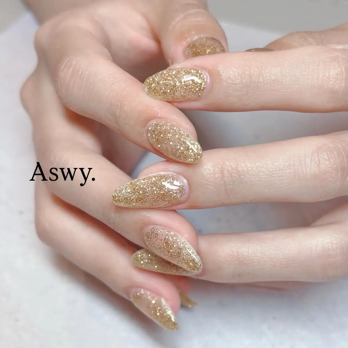 ネイル ラメ(グリッター) ワンカラーネイル ハンドネイル Aswy.新小岩 chiiのネイルデザイン