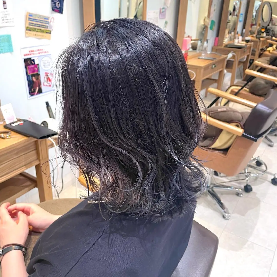 ミディアム カラー 心斎橋/ブリーチなし 髪質改善/レイヤーのヘアスタイル