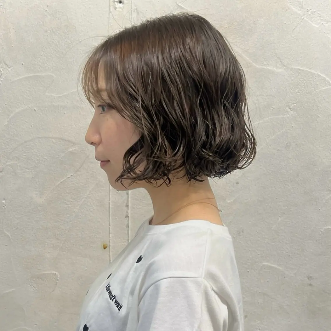 ショート カラー パーマ カット ヘアカラー パーマ akane/オリーブ /ボブパーマのヘアスタイル