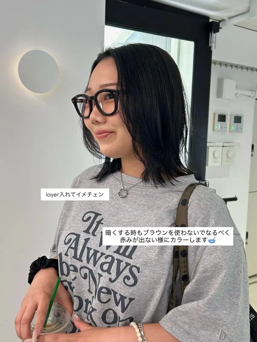 ミディアム カラー カット ヘアカラー lomalia moekaのヘアスタイル