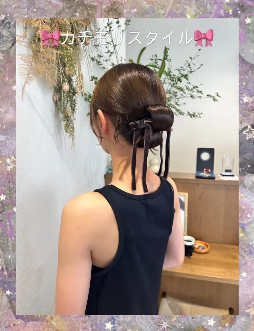 セミロング ヘアセット ヘアアレンジ/艶 カラー/ASAHIのヘアスタイル