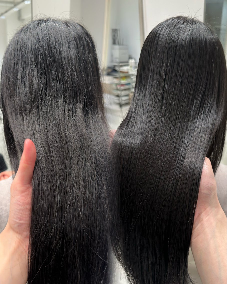 セミロング 縮毛矯正 朝ラク縮毛矯正 ブリーチ矯正/吉田のヘアスタイル
