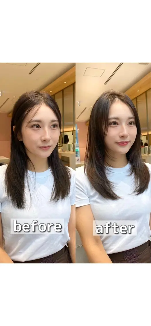 ロング カラー パーマ ヘアアレンジ 黒髪 ブルーカラー ブルーブラック ブラウンカラー グレージュ 小野寺瑞希 /最小顔カットのヘアスタイル