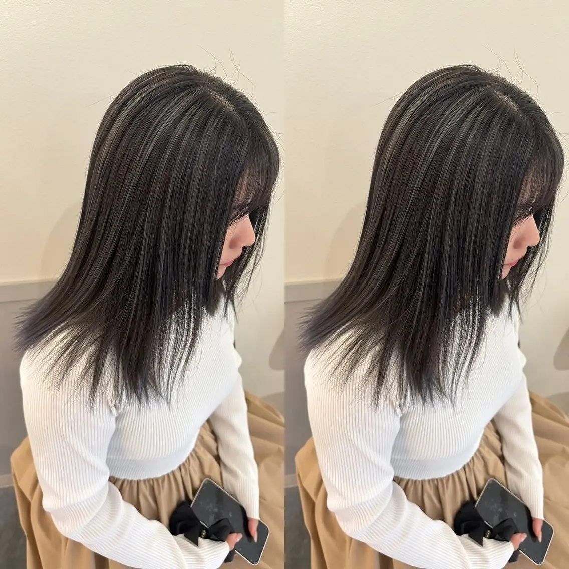 【脱・暗い白髪染め】白髪ぼかしハイライトカラー＋カットの写真
