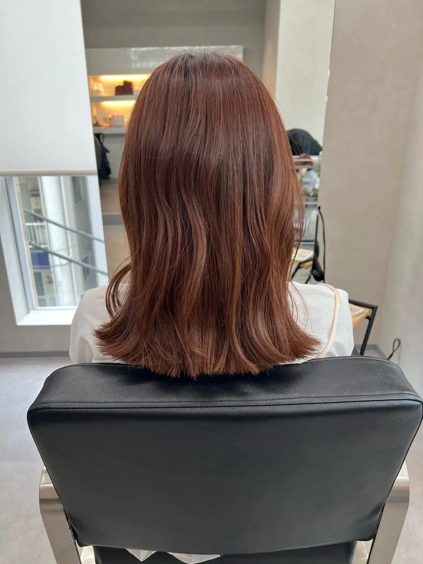 セミロング カラー ベージュカラー ブリーチ ピンクカラー ピンクベージュ カット ヘアカラー トリートメント 艶ボブ🤎ボブパーマ 透明感カラー\メンズのヘアスタイル