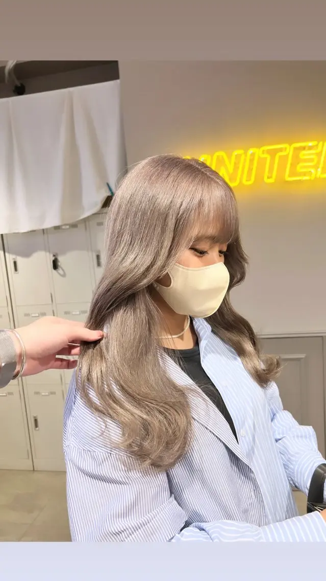 ロング カラー パーマ ヘアアレンジ メンズ 上品＆韓国風 🥀海心🥀のヘアスタイル